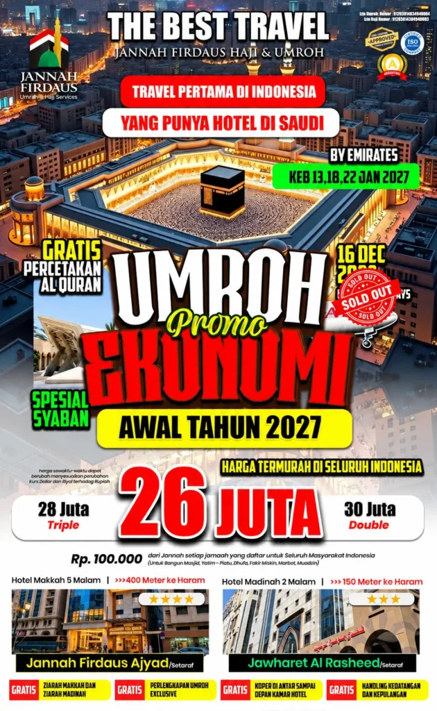 Umroh Ekonomis Akhir Tahun – 9 Hari